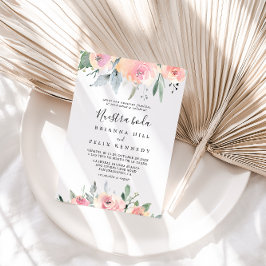 Invitación Elegante floral rosa de Rubor Nuestra Boda Boda