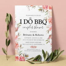 Elegante Floral Rosa I Do BBQ Parejas Ducha