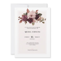 Invitación elegante floral rosa para 60 cumpleaños