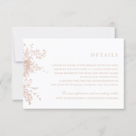 Invitación Elegante floral Rubor detalles de la boda inventiv