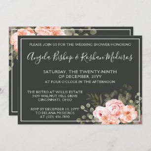 Invitación Elegante Floral Rubor Pink Botanical Wedding Ducha