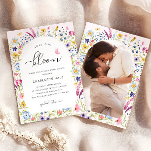 Invitación Elegante floral Rubor Pink Bridal Shower