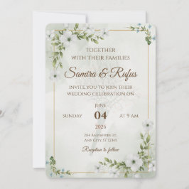 Invitación Elegante Floral - Rústico Boho Personalizable