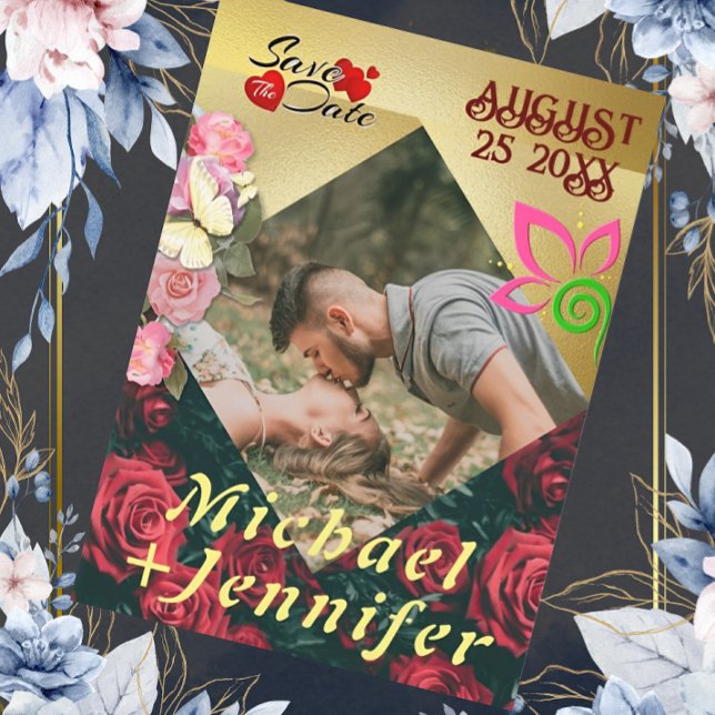 Invitación Elegante Floral Salven al Boda de fotos Personaliz (Subido por el creador)