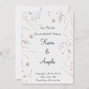 Invitación Elegante Floral Save The Date Boda