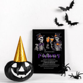 Invitación Elegante Floral Skull Adulto Halloween Party Invit