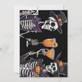 Invitación Elegante Floral Skull Adulto Halloween Party Invit