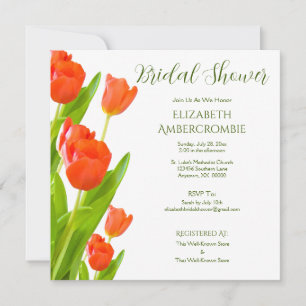 Invitación Elegante Floral Square Bridal Shower