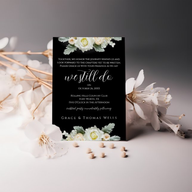 Invitación Elegante Floral, todavía prometemos renovación (Subido por el creador)