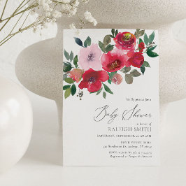 Invitación Elegante Floral Valentines Baby Shower