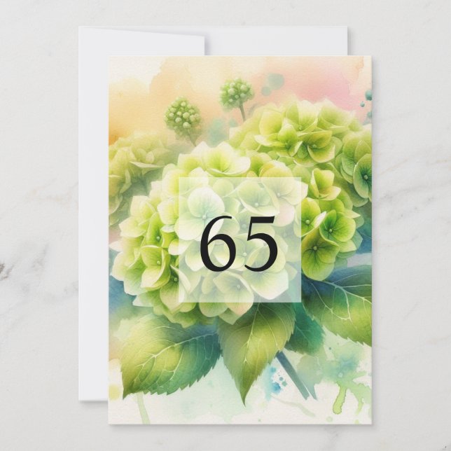 Invitación Elegante floral vegetación acuática fiesta de cump (Anverso)