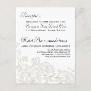 Invitación Elegante floral Vertical-Blanco del parte movible