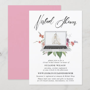 Invitación Elegante Floral Virtual Bridal Shower