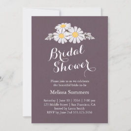 Invitación Elegante Floral White Daisies Bridal Shower