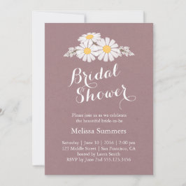 Invitación Elegante Floral White Daisies Bridal Shower