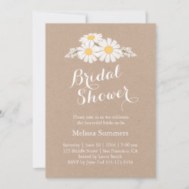 Invitación Elegante Floral White Daisies Bridal Shower