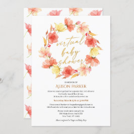 Invitación Elegante Floral Wreath Gold Script Watercolor