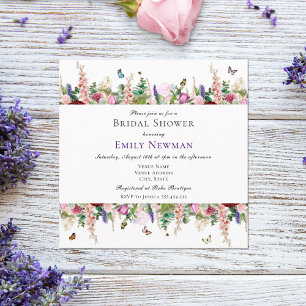 Invitación Elegante Florals Butterflies Bridal Shower