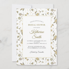 Invitación Elegante Flores De Oro Vine Bridal Shower