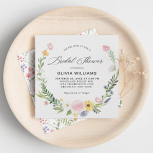 Invitación Elegante Flores Salvajes Flores Floral Wreath Brid