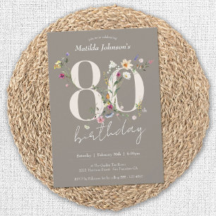 Invitación Elegante Flores Silvestres Florales Fiesta de Cump