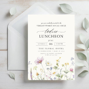 Invitación Elegante flores silvestres para el almuerzo de car