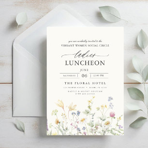 Invitación Elegante flores silvestres para el almuerzo de car