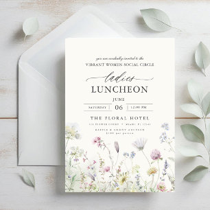 Invitación Elegante flores silvestres para el almuerzo de car