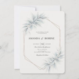 Invitación Elegante Foliage Boda moderno