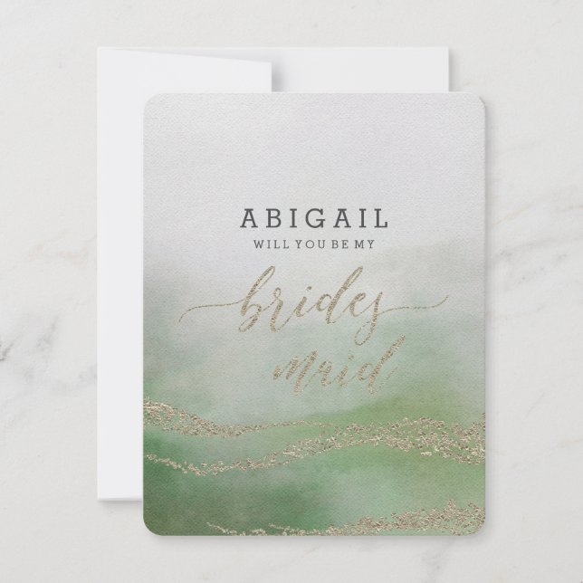 Invitación Elegante Foliage De Acuarela Serás Una Noviana (Anverso)