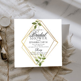 Invitación Elegante Foliage ducha de novia geométrica