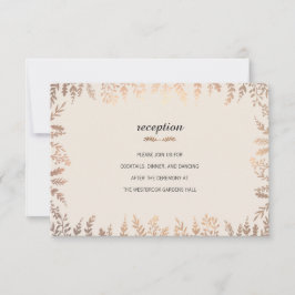 Invitación Elegante Foliage Faux Gold Insertar