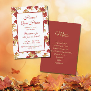 Invitación Elegante Foliage Harvest deja la casa abierta