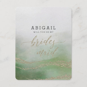 Invitación Elegante Follaje de Acuarela ¿Serás Dama de Honor?