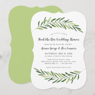 Invitación Elegante follaje stock la ducha de bodas bar