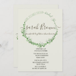 INVITACIÓN ELEGANTE FOLLETO VERDE DUCHA VIRTUAL BRIDAL