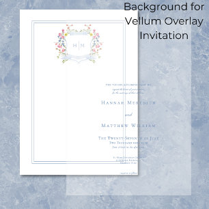 Invitación Elegante Fondo con Cresta de Flor Silvestre Azul P
