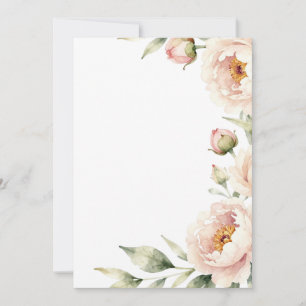 Invitación Elegante fondo floral de peonía con rubor de acuar