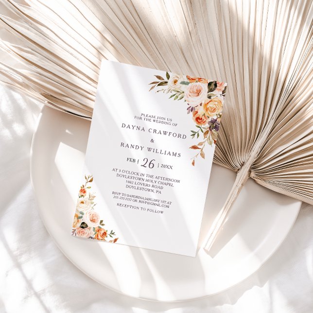 Invitación Elegante Formal Boda Floral Ilustrado (Subido por el creador)