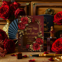 Elegante formal Borgoña Oscura y Rosa Boda de oro