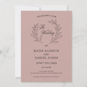 Invitación Elegante formal deja Boda de código QR púrpura Lil
