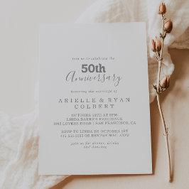 Invitación Elegante Formal Minimal 50 Aniversario de Boda