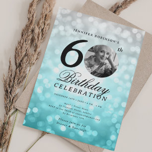Invitación Elegante foto 60 aniversario de fiesta de cumpleañ