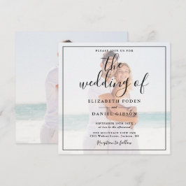 Invitación Elegante Foto Boda Cuadrado