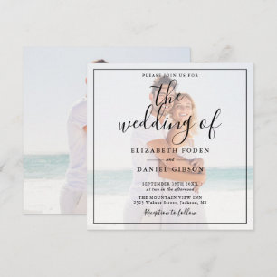 Invitación Elegante Foto Boda Cuadrado