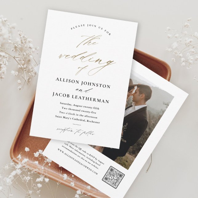 Invitación Elegante Foto Bodas de Oro con Letra (Subido por el creador)