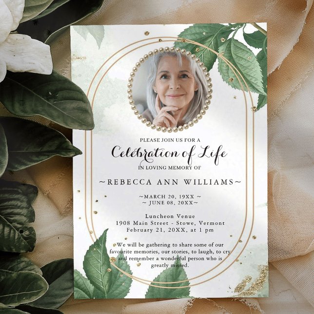 Invitación Elegante foto celebración de la vida (Subido por el creador)