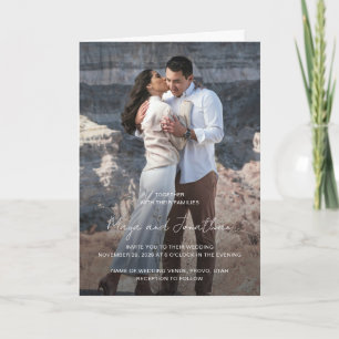 Invitación Elegante Foto Código QR Boda moderno