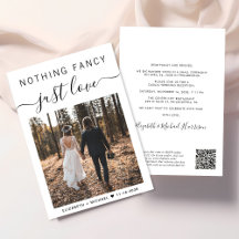Elegante Foto Código QR Recepción de boda casual