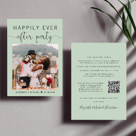 Invitación Elegante Foto Código QR Recepción de boda de sabio